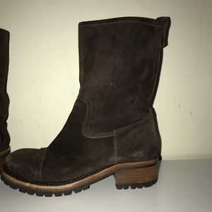 Brown suede boots